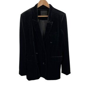 Blank NYC Black Velour Lined 1 Button Blazer Jacket Womens Size Medium